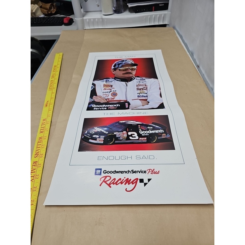 Dale Earnhardt Sr. Vintage‎ Goodwrench Poster The Man The Machine NASCAR 12x24"
